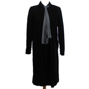 VTG 70s/80s Oscar De La Renta Black Velvet Collared Longsleeve Dress w/ Scarf ~6